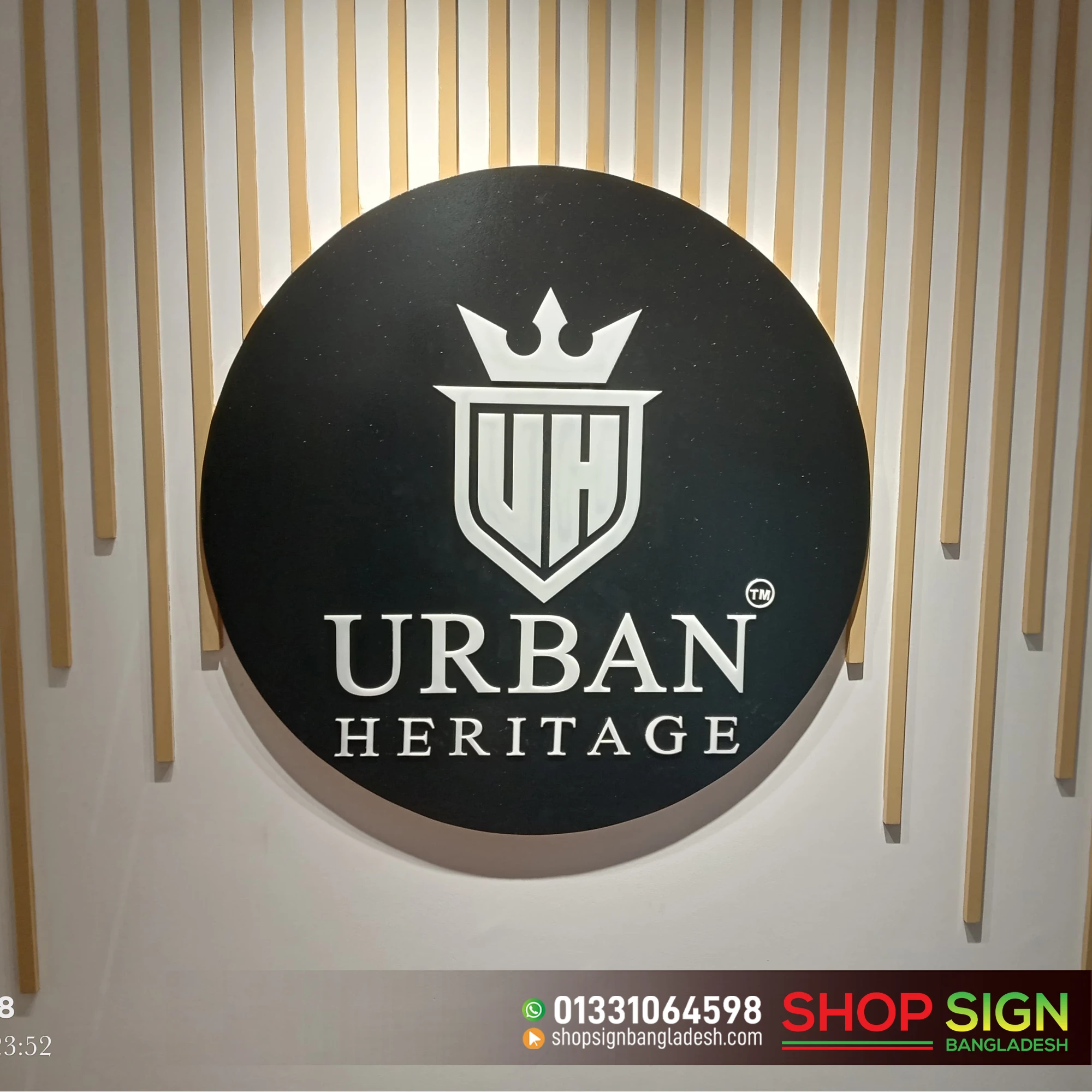 Acrylic Round and Bell sign name plate