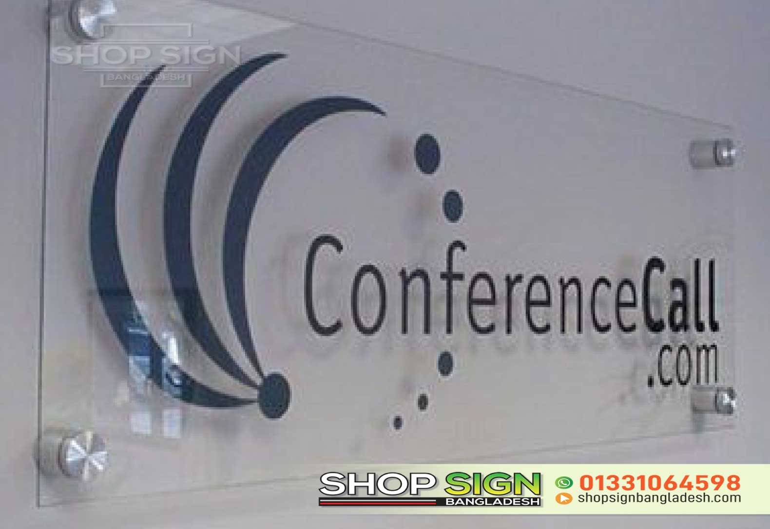 Glass Name Plate for Corporate Office – Office Logo Signage