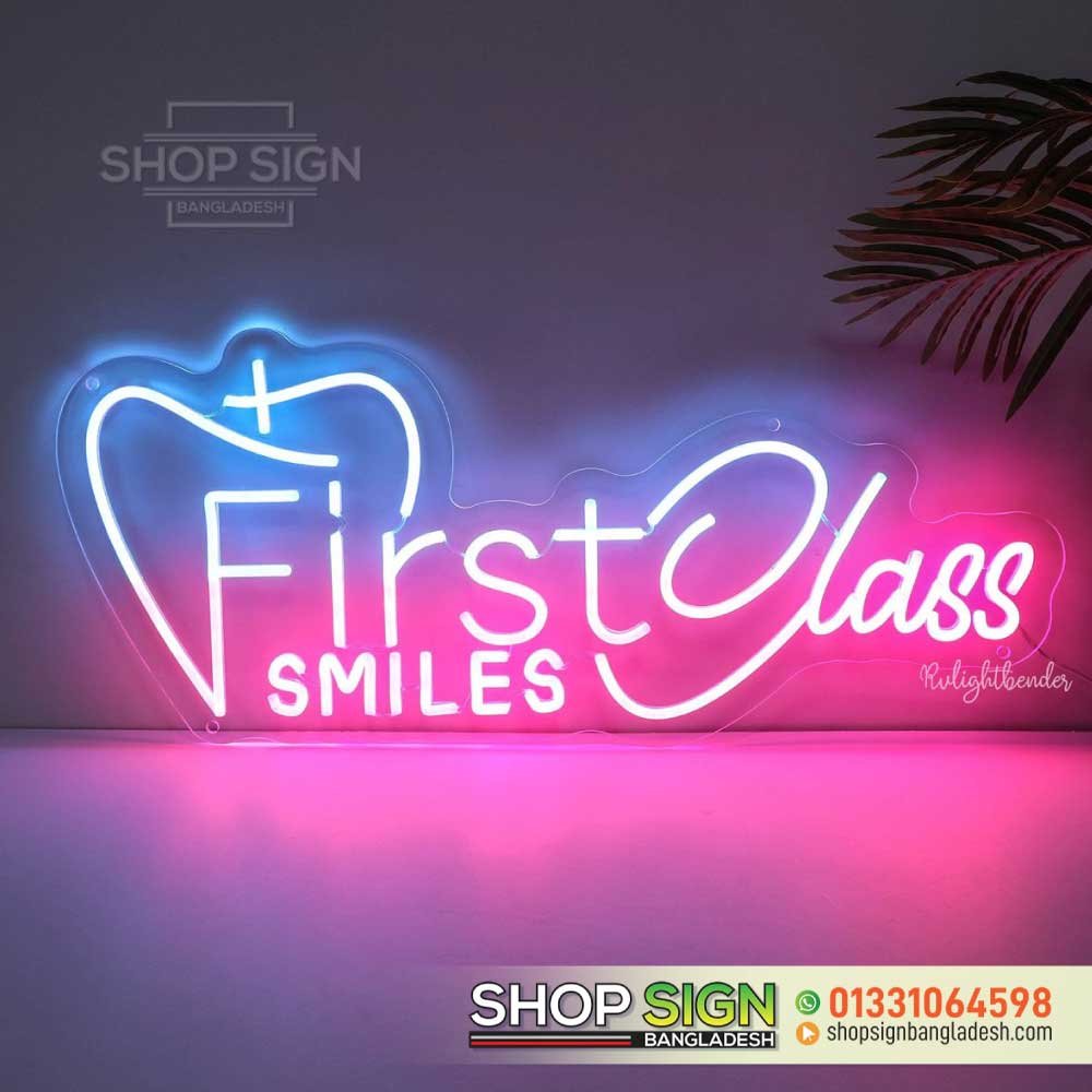 Neon lighting signage outdoor