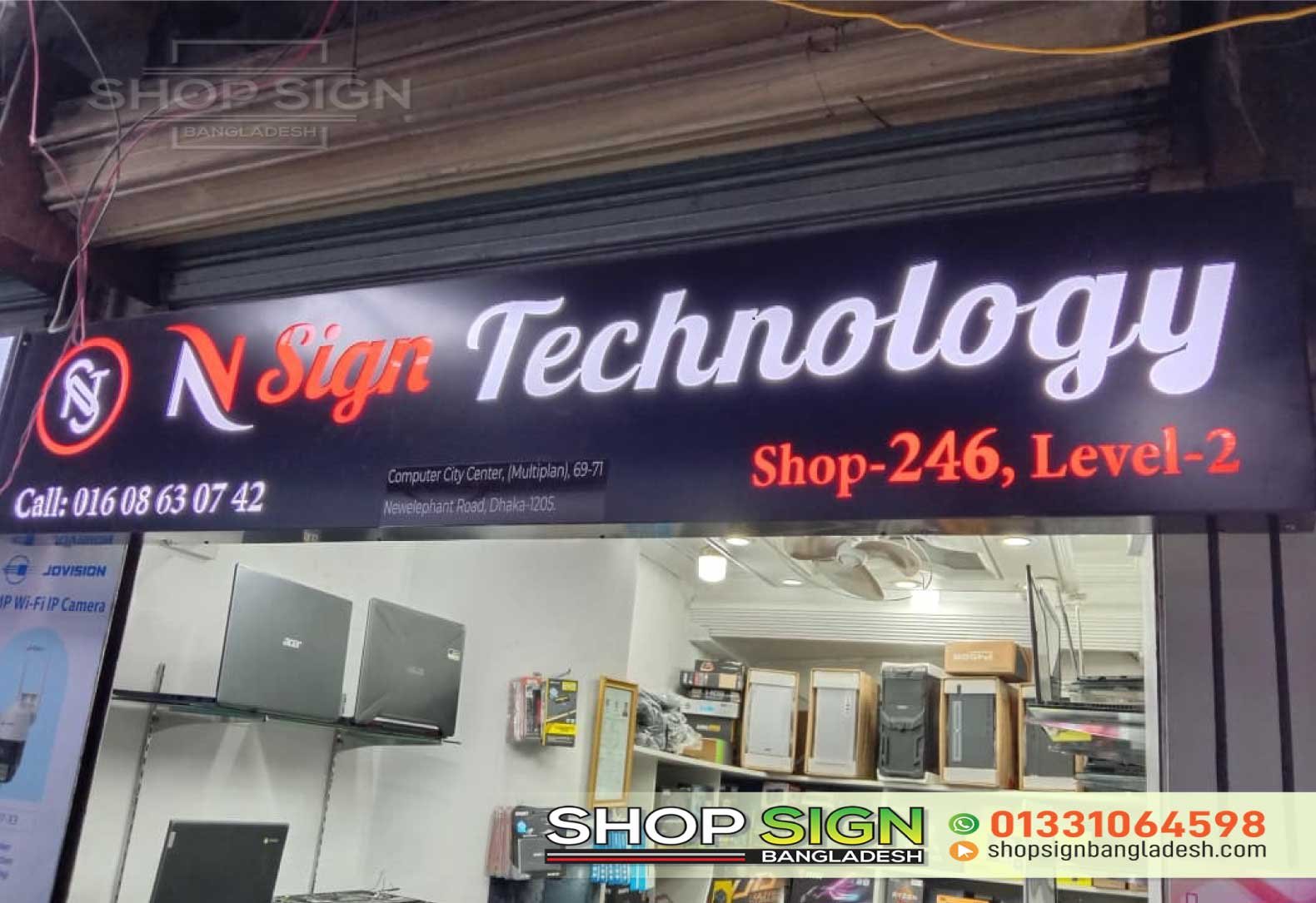 Custom acrylic 3D LED letter signage in Bangladesh