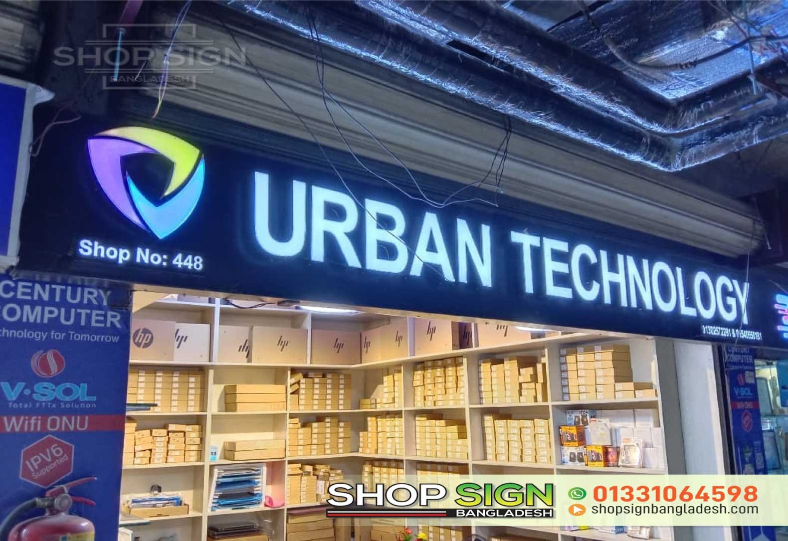 Custom acrylic 3D LED letter signage in Bangladesh