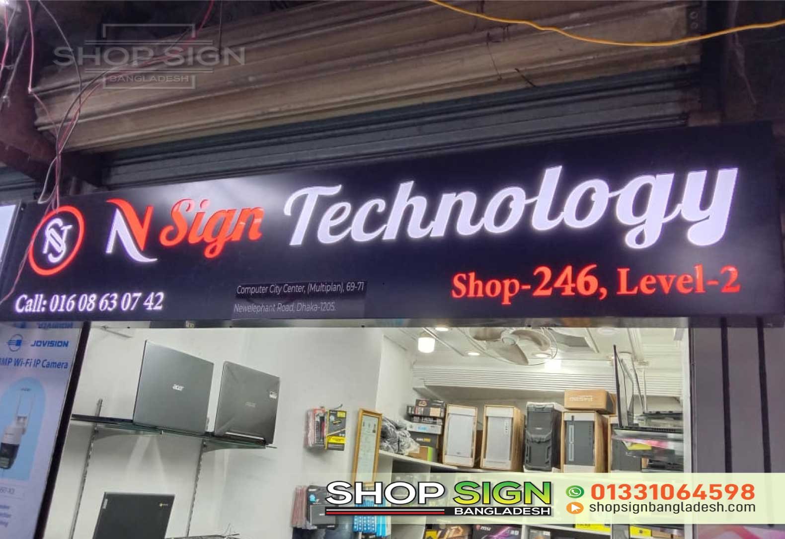 Custom acrylic 3D LED letter signage in Bangladesh